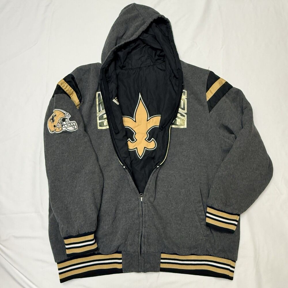 New Orleans Saints G‑III Sports REVERSIBLE Hooded Full Zip Jacket Black Gold 3XL